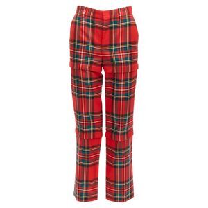 Balenciaga punk plaid detachable zipper pants